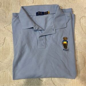 Polo Ralph Lauren Men Polo 3XB Blue Polo Bear Mesh Embroidery Preppy